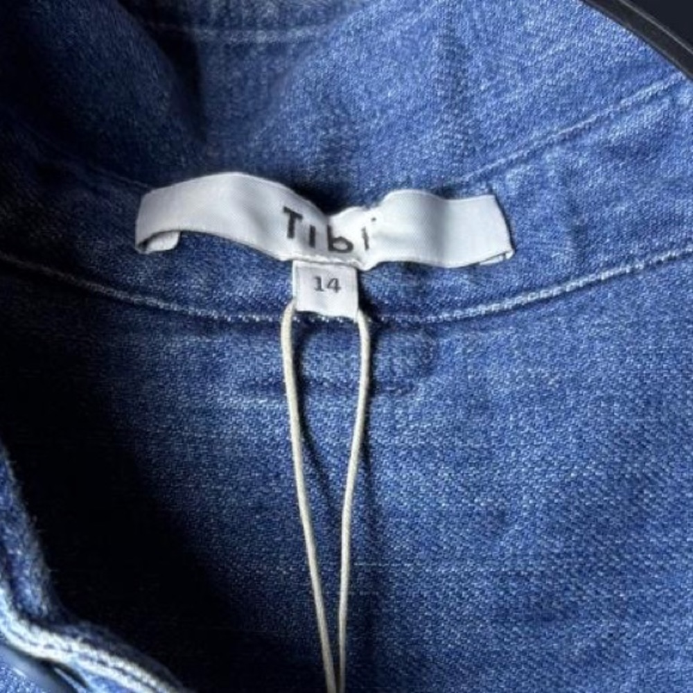 NWT TIBI Paneled Denim Midi Shirt Dress - Picture 6 of 8